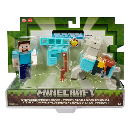 Steve & Armored Horse Minecraft Action Figure 2-Pack 8 cm