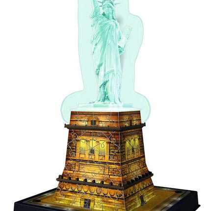 Statue du puzzle d'édition de nuit de liberté 3D avec les lumières