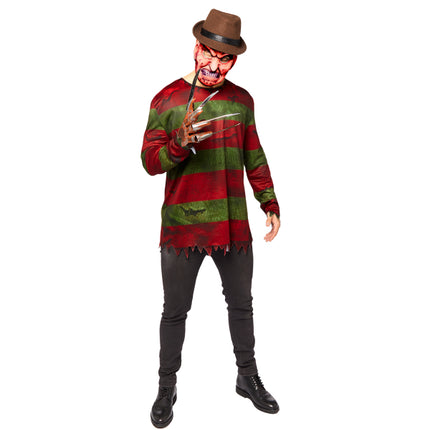 Freddy Kruger Nightmare Costume Carnevale Adulto Uomo Fancy Dress