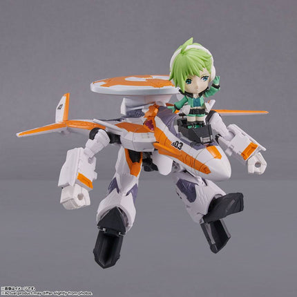 VF-31E Siegfried (Chuck Mustang Use) with Reina Prowler Macross Delta Tiny Session Vehicle mit Action Figure 10 cm