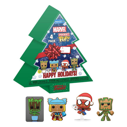 Marvel Holiday 2022 kieszonkowy POP! Winylowe Breloki 4-pak drzewka Świąteczne pudełko 4cm