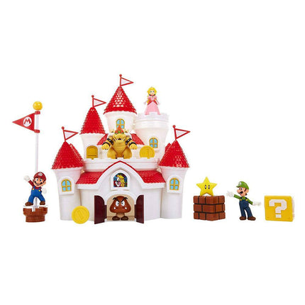 Castillo súper Mario Playset Deluxe World de Nintendo castillo de DMushroom Kingdom 5 Personajes