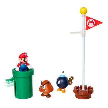 Super Mario Personaggio 6 cm con Accessori World of Nintendo
