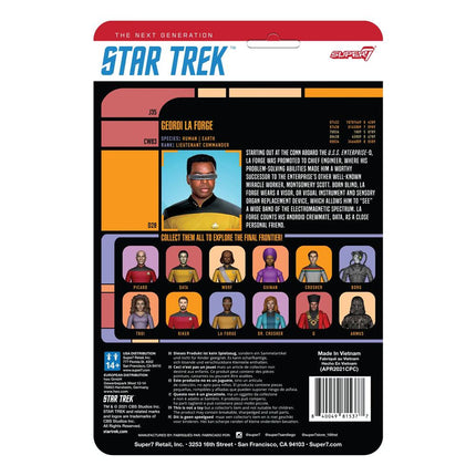 Lt. Commander La Forge Star Trek: The Next Generation ReAction Action Figure Wave 2 10 cm